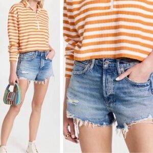 AGOLDE Parker Women's Distressed Jean Shorts - Blue